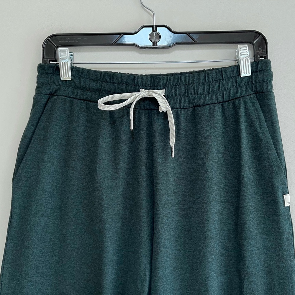 Vuori Halo Essential Wide Leg DreamKnit Pant in Dark Forest Green Heather, sz M - Picture 5 of 11